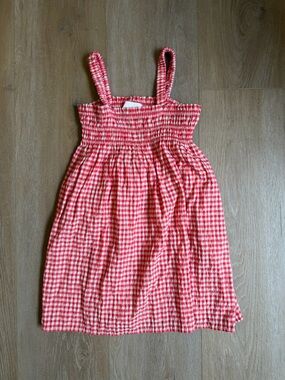 Zara Red and White Gingham Sundress with Smocked Bodice